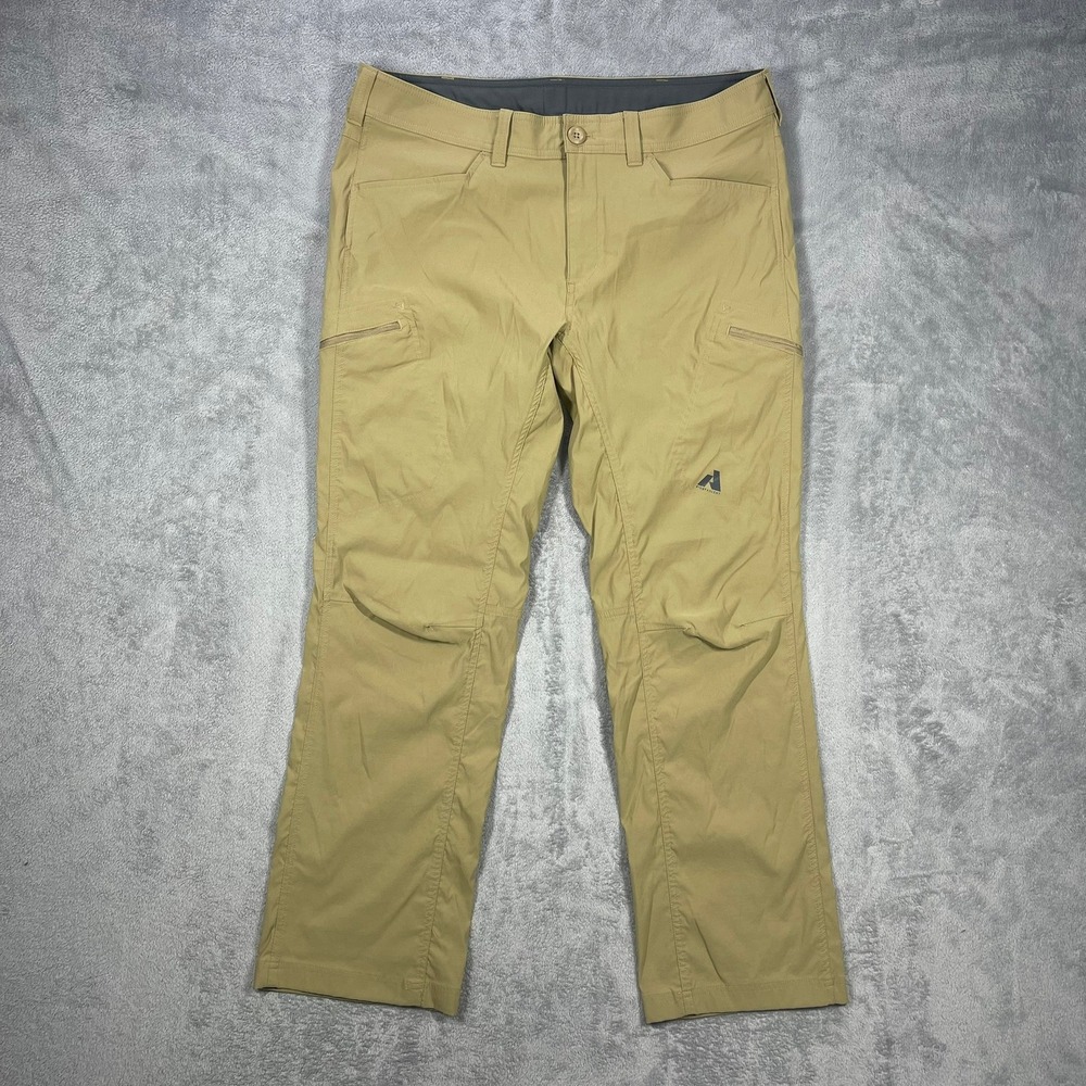 Eddie Bauer First Ascent Pants Mens 38x32(37x31) Tan Hiking Guide Cargo Stretch